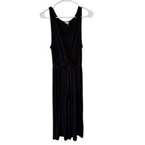 Caution to the Wind Sleeveless Wrap Wide Leg Jumpsuit Black Women's Size Small